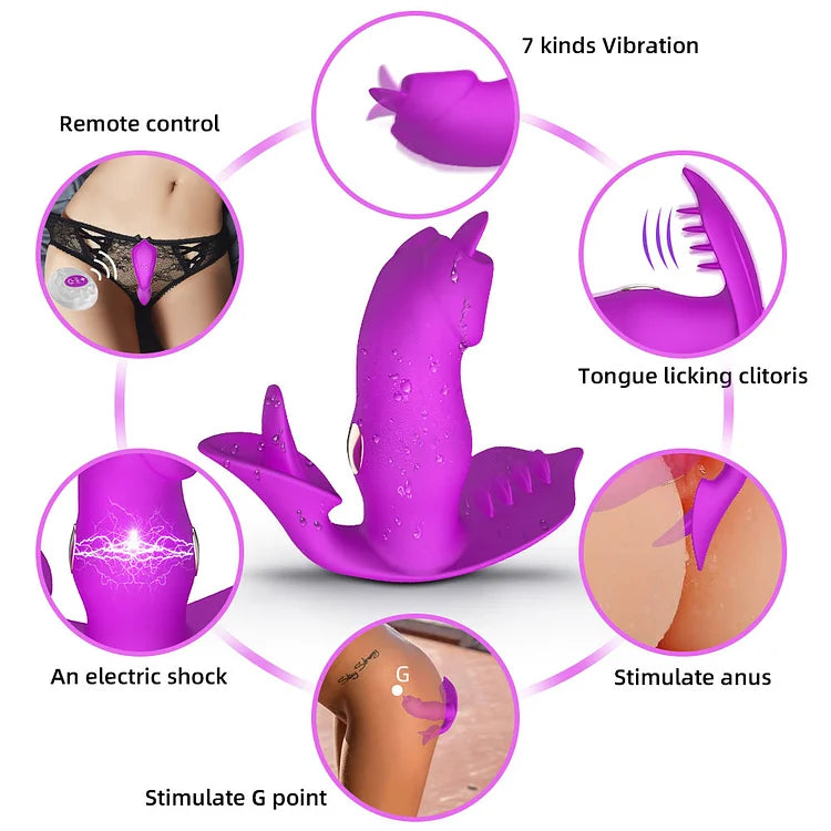 3 In 1 Electric Shock Tongue Licking Clitoris Stimulator Vagina Massager With Remote Control