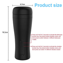 Load image into Gallery viewer, Black Telescopic Aircraft Cup Male Masturbation Penis Exercise Trainer