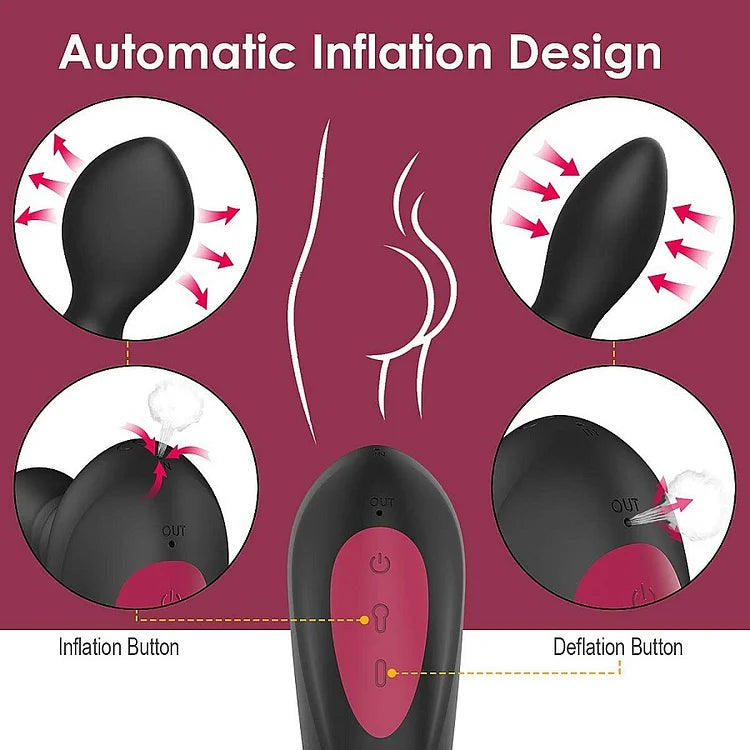 Wireless Remote Control Inflatable Expansion Vibrator For Adult