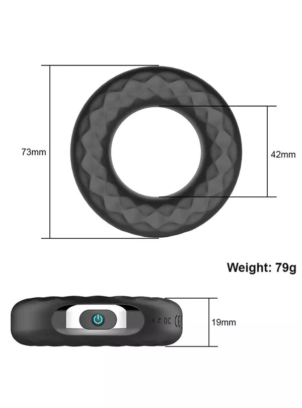 1.6 Inch Wireless Remote Control 10 Frequency Vibration Cock Ring Waterproof