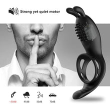 Load image into Gallery viewer, 9 Frequency Vibrating Rabbit Ear Cock Ring