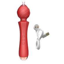 Load image into Gallery viewer, Rose Head G-spot Flexible Vibrator