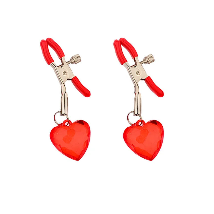 Heart-shaped Crystal Pendant Nipple Clip