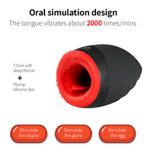 Load image into Gallery viewer, Hot Kiss Cup Men&#39;s Silicone Full-automatic Heated Oral Sex Apparatus Three-point Deep Throat Tongue Lick 6-frequency Vibration Level 3 Strength