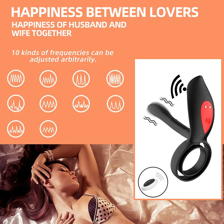 Adult sex products men's ring vibrating lock fine ring double ring male and female resonator electric negative vibrator