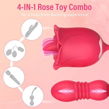 Load image into Gallery viewer, Rose Toy Tongue-licking Vibrator And Remote Control Retractable Jump Egg Set