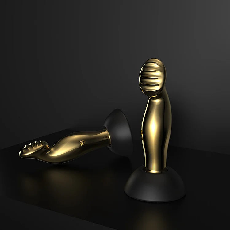 Wireless Remote Control Light Luxury Gilded Prostate Massager Masturbation Stick Anal Plug