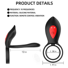 Load image into Gallery viewer, Adult sex products men&#39;s ring vibrating lock fine ring double ring male and female resonator electric negative vibrator