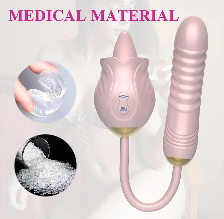 Rose New Product Manting Flower Generation 6 G-spot Tongue Lick Vibration Constant Temperature Double Headed Female Masturbation Female Sex Toy