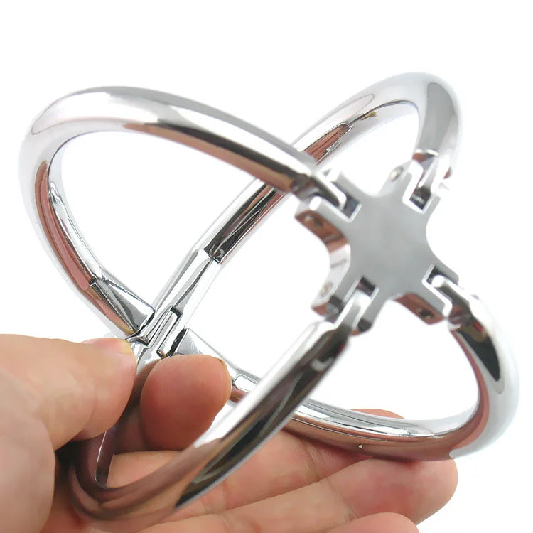 Heart-shaped Password Stainless Steel Cross Sex Handcuff