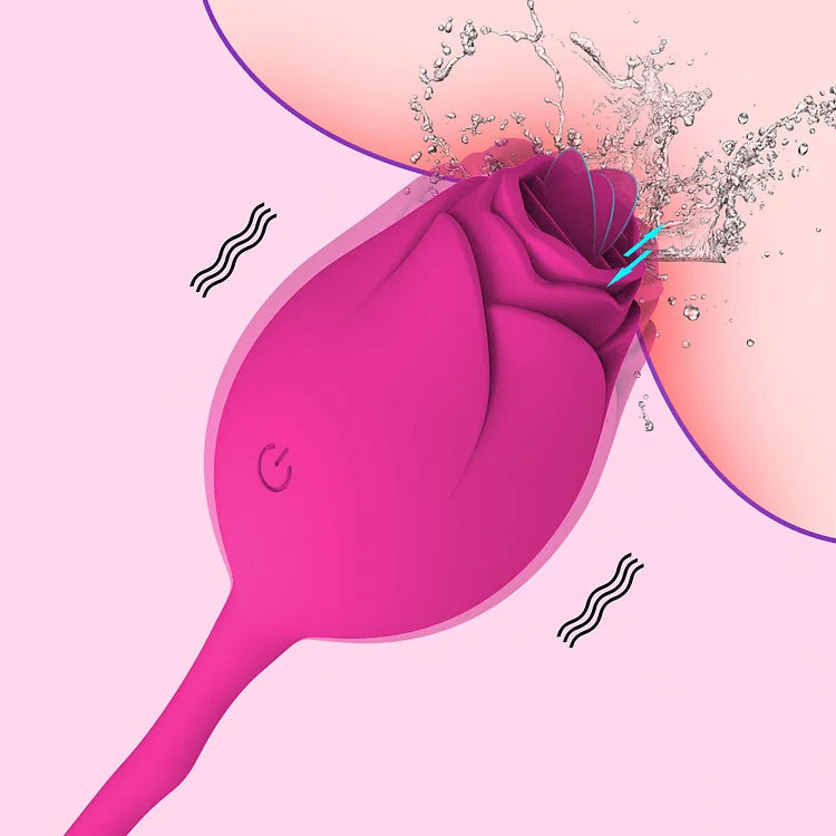 Wireless Rose Vibrator Female with Tongue Licking G-Spot Vaginal Ball Stimulator Love Egg