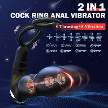 Load image into Gallery viewer, Iphisi New Double Ring Sperm Locking Ring Prostate Massager App Remote Control Telescopic Anal Plug Vibrator Sex Toy