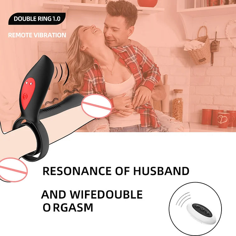 Adult sex products men's ring vibrating lock fine ring double ring male and female resonator electric negative vibrator