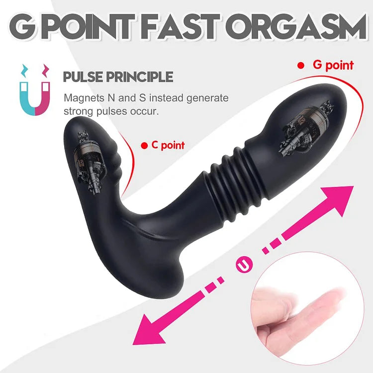 Men's Retractable Prostate Anal Plug G-point Stick Vibrator