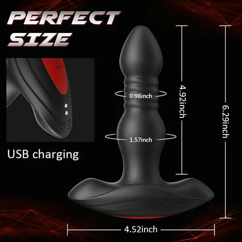 3 Thrusting 10 Vibrations Anal Plug With Remote Controller