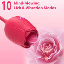 Load image into Gallery viewer, Rose Female Tongue Licking Egg Jumping Telescopic Masturbation Device Double-headed Vibrating Sex Toy