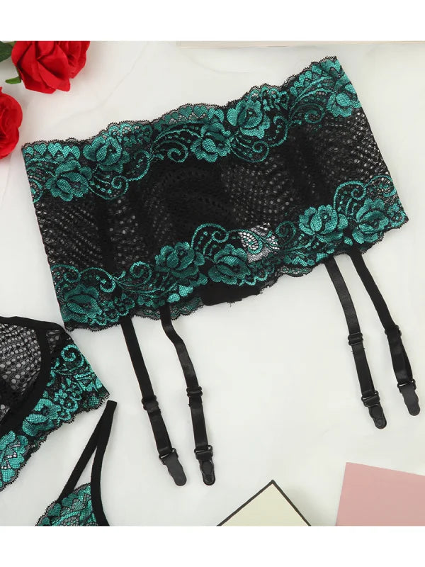 Bra Lace Perspective Three Piece Underwear Set