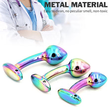 Load image into Gallery viewer, Colorful Anal Plug Metal Butt Plug Stainless Steel Anal Plug