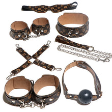 Load image into Gallery viewer, Bondage PU Leather Handcuff and Ankle Kit Gag Erotic Adult Toy SM Adult Games