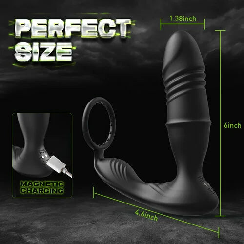 APP/Controller & 9-Telescopic /Vibration & Cock Rings Prostate Massager