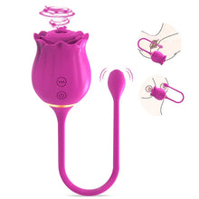 Load image into Gallery viewer, 2in1 Long Rose Vibrator Red