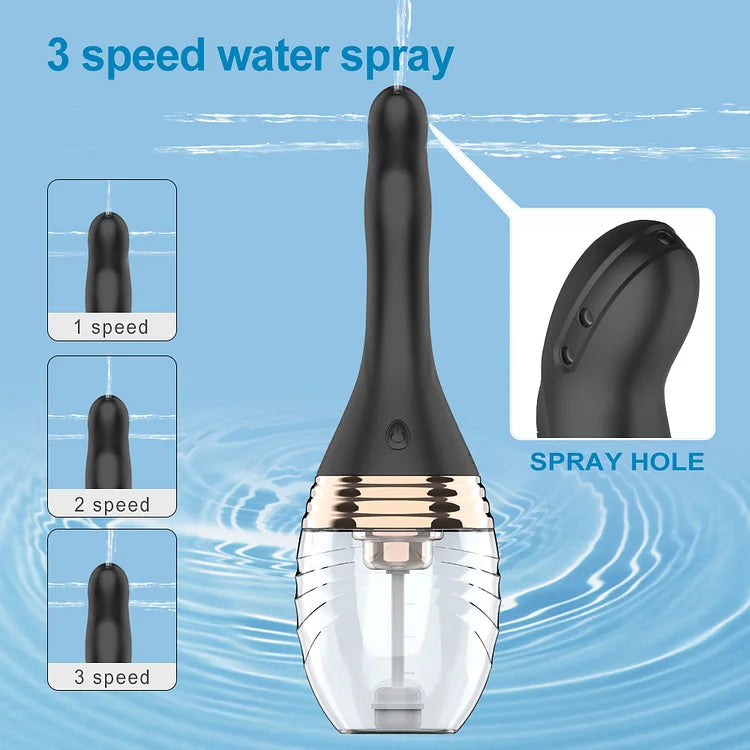 Electric Water Jet Vibration Enema Anal Cleaner Adult Sex Product