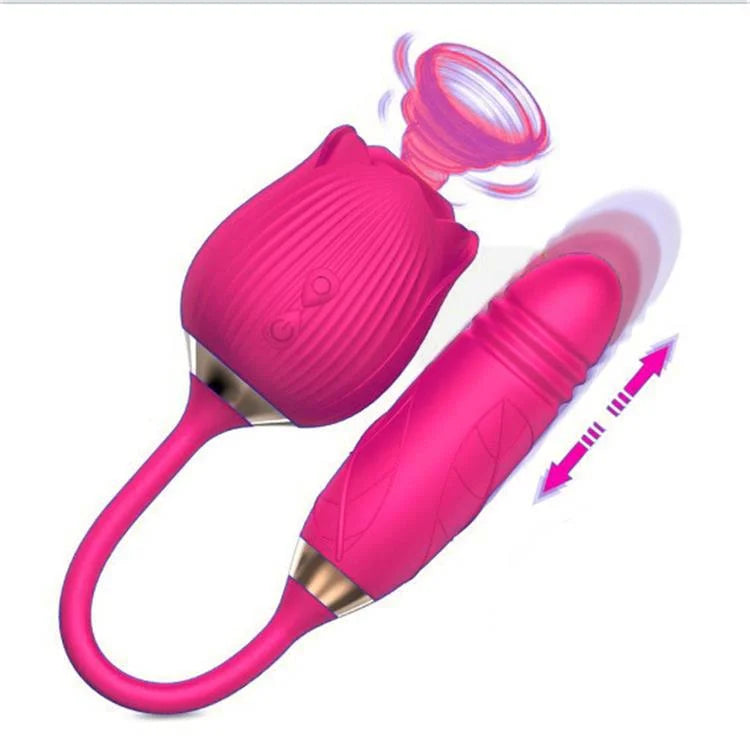 Sucking Thrusting Vibrator 10 Speed Vibrating Clit Sucker