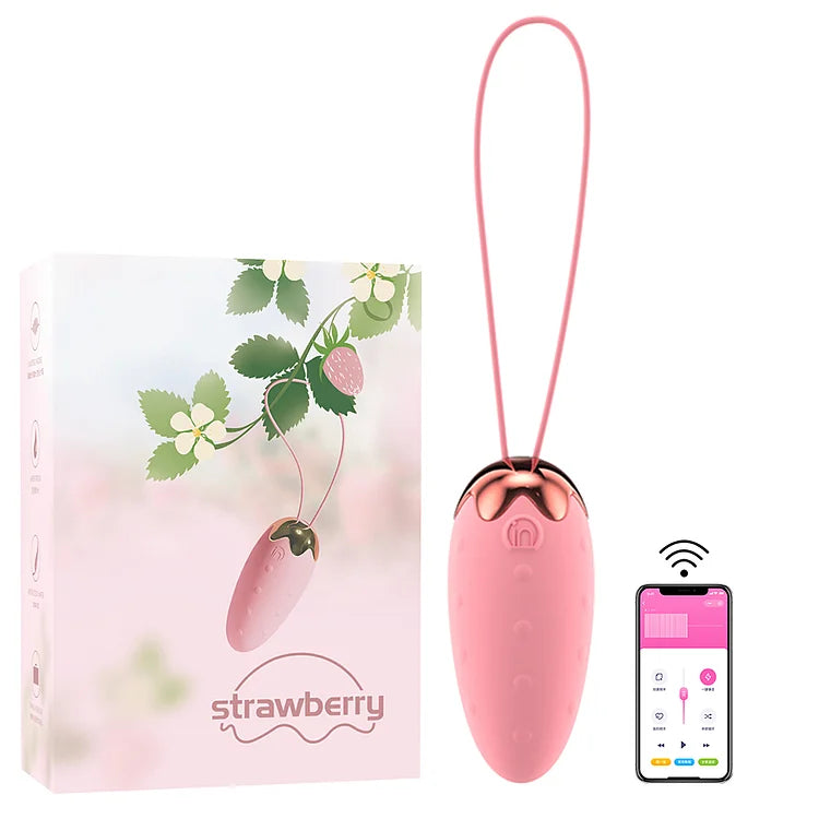 Vigorous Strawberry Egg Hopping App Smart Wireless Remote Control Going Out Wearing Masturbation Funny Egg Hopping Wholesale