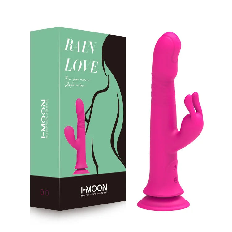 Rain Love Thrusting Strong Shock Rabbit Vibrator With Suction Cup