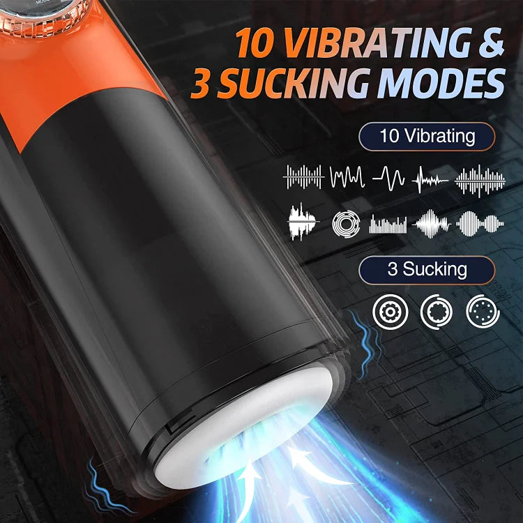 Helios - 3 In 1 Thrusting Sucking Vibration Automatic Male Masturbator