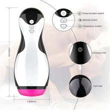 Load image into Gallery viewer, Bowling Deep Throat Intelligent Vibration Vacuum Sucking Voice Aircraft Cup Men&#39;s Fun Masturbation Warming Cup