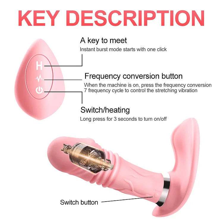 Heating Prostate Massager Telescopic Dildo Vibrator